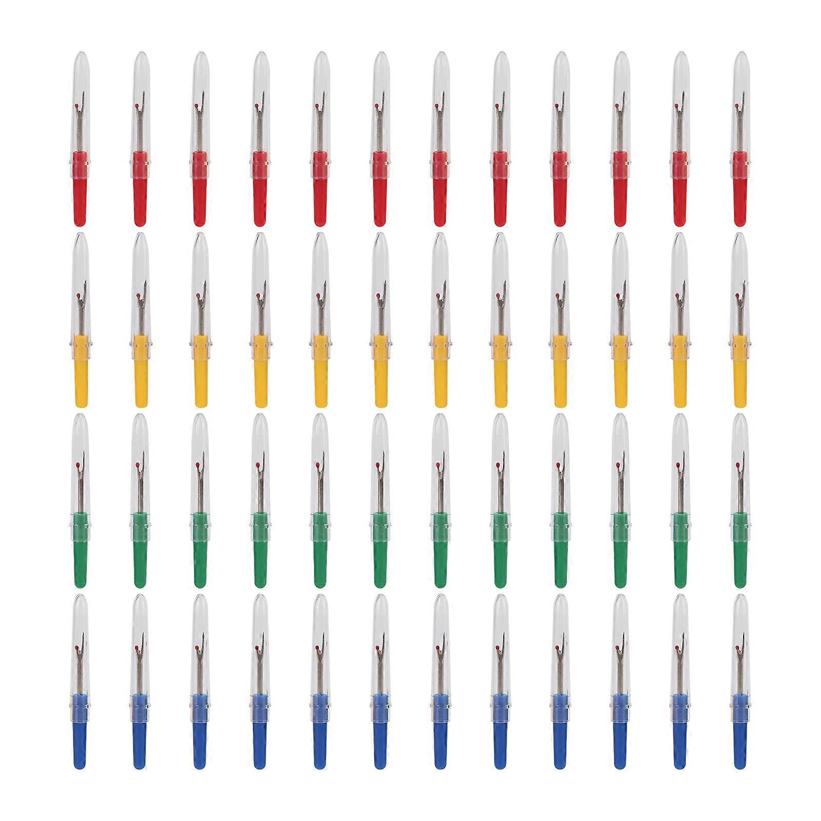 48Pcs Seam Rippers Durable Plastic Handle Thread TakeUp Device for Cross Stitch Sewing