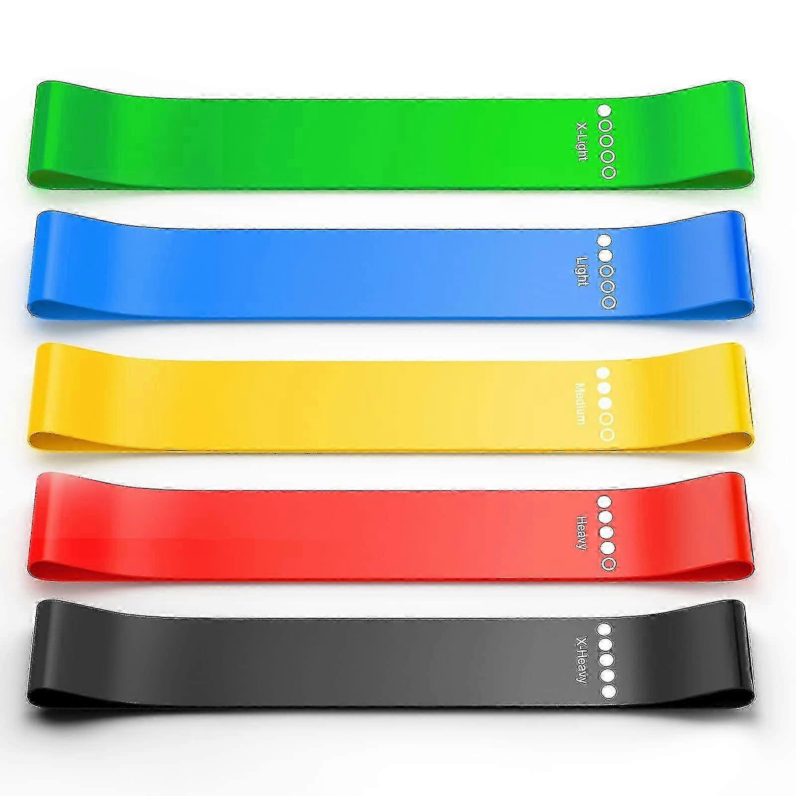 5 יח 'רצועות התנגדות, רצועות אימון תרגיל לנשים וגברים, מתאים להגברת כוח, יוגה, תרגיל