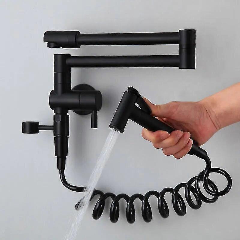 جودة عاليةصنبور المطبخ طوي بالوعة المطبخ خلاط الحنفية النحاس الأسود / الذهبي / الكروم 360 درجة واحد بارد الحائط الدورية بيديت الحنفية