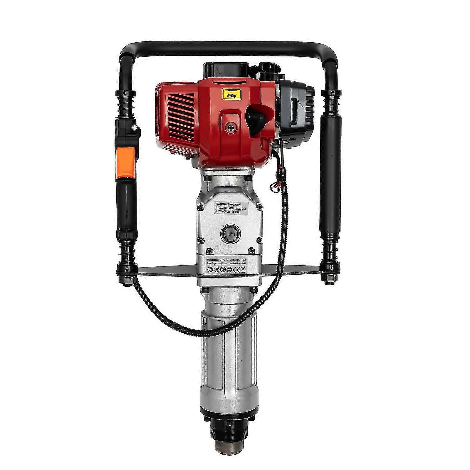 Black/Red/Grey 1900W 52Cc 2-Stroke Petrol Pile Driver Low Noise Small