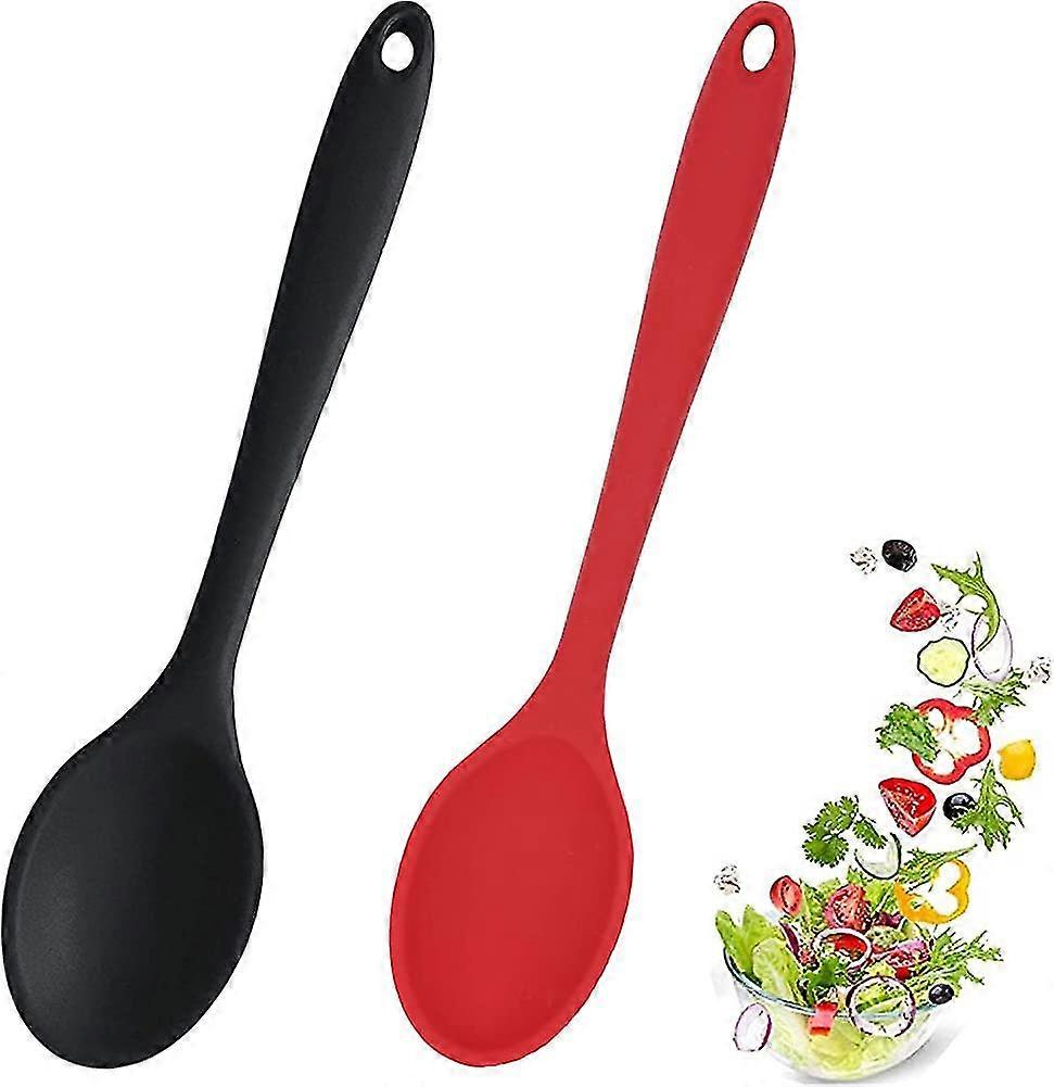 Set Of 2 Silicone Cooking Spoons, Non-stick Cooking Spoons