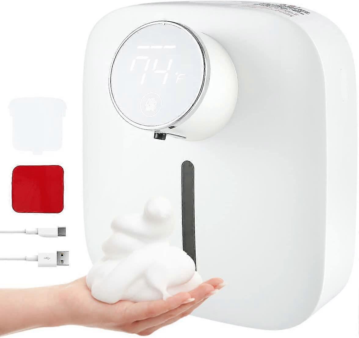 Automatic Soap Dispenser Wall Mounted Touchless Hand Sanitiser Dispenser Unit Temperature Digital Waterproof Smart Sensor Usb Foam Dispenser-YuJia