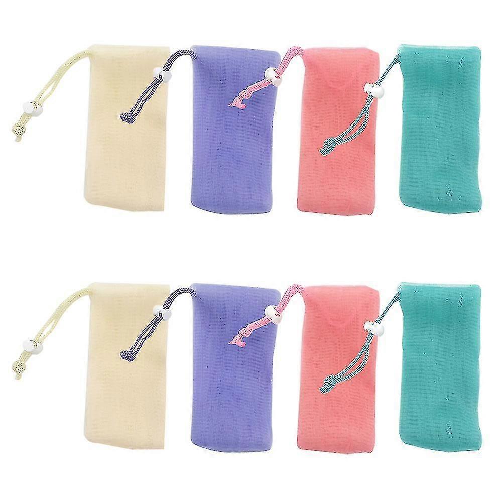 8-pack Mesh Soap Bag - Foaming Net Soap Sack With Drawstring For Bath And Shower