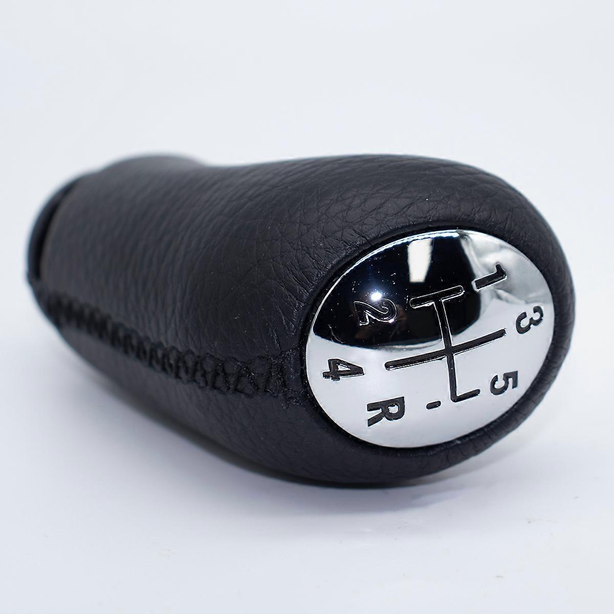 Manual 5 Speed + R For Renault Clio Logan Scenic MK2 Gear Lever Shifter Trim Leather Knob GearStick Pen Handle Headball Chrome