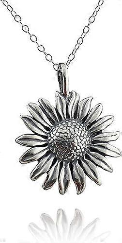 Sterling Silver Sunflower Pendant Necklace