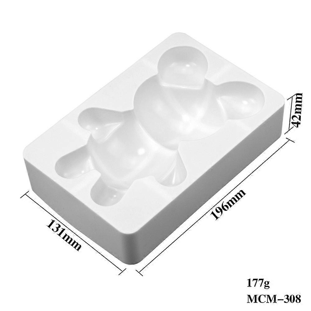 summer 3D Bear Ice Cream Mousse Cake Mold DIY Chocolate Sandwich Knock Silicon Ice Cube Mold (Color : A)