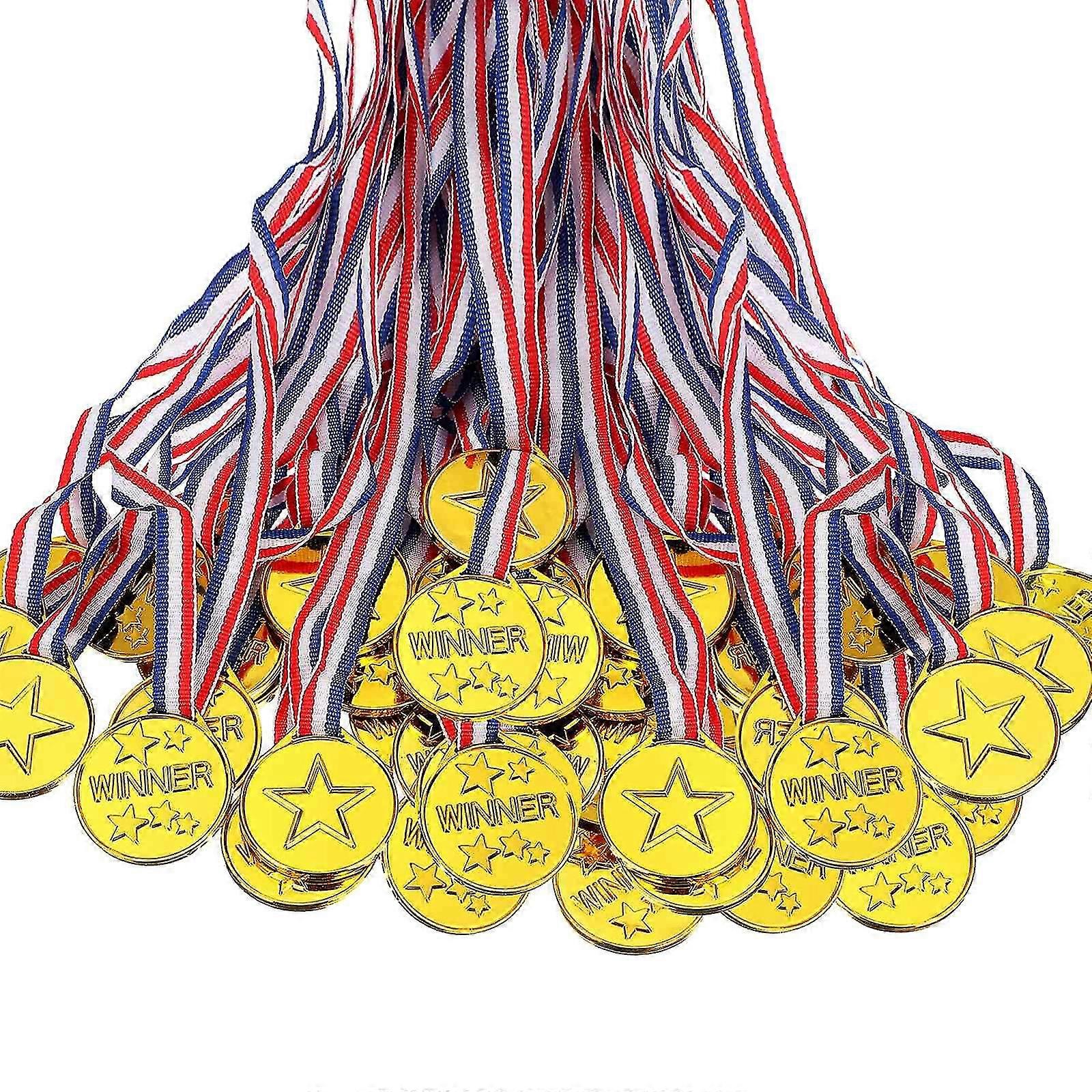 100 Pieces Plastic Winner Medals for Party Decorations