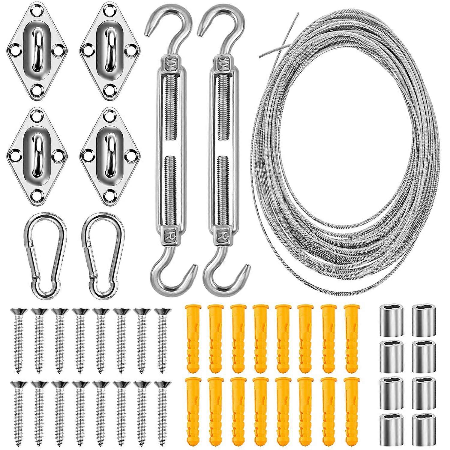 33Pcs Garden Wire Cable Railing Wire Fence Roll Kits Heavy Duty 304 Stainless Steel Cable Rope for