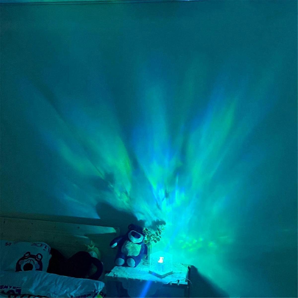 3D Dynamic Water Ripple Projector Lamp 16-Color Crystal Night Light with Remote Control for Bedroom