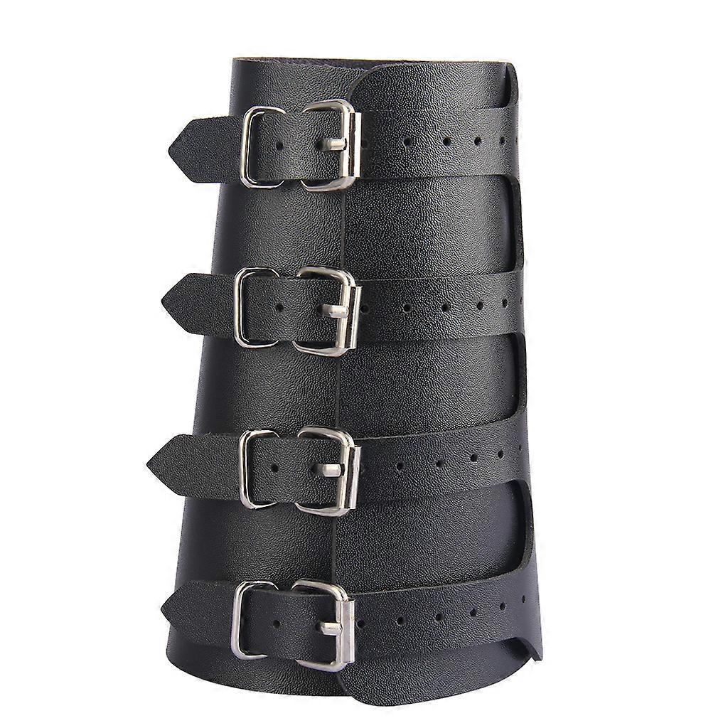 4 Layer Arm Armor Wide Belt Wrap Pu Leather Wristband Cuff Bracelet Bangle Adjustable Arm Warmer Gauntlet Bracer Protective