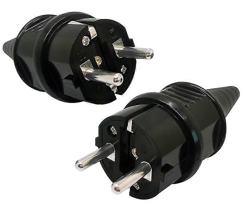 16a Wiring Plug Two Round Pin Plug French Plug Black