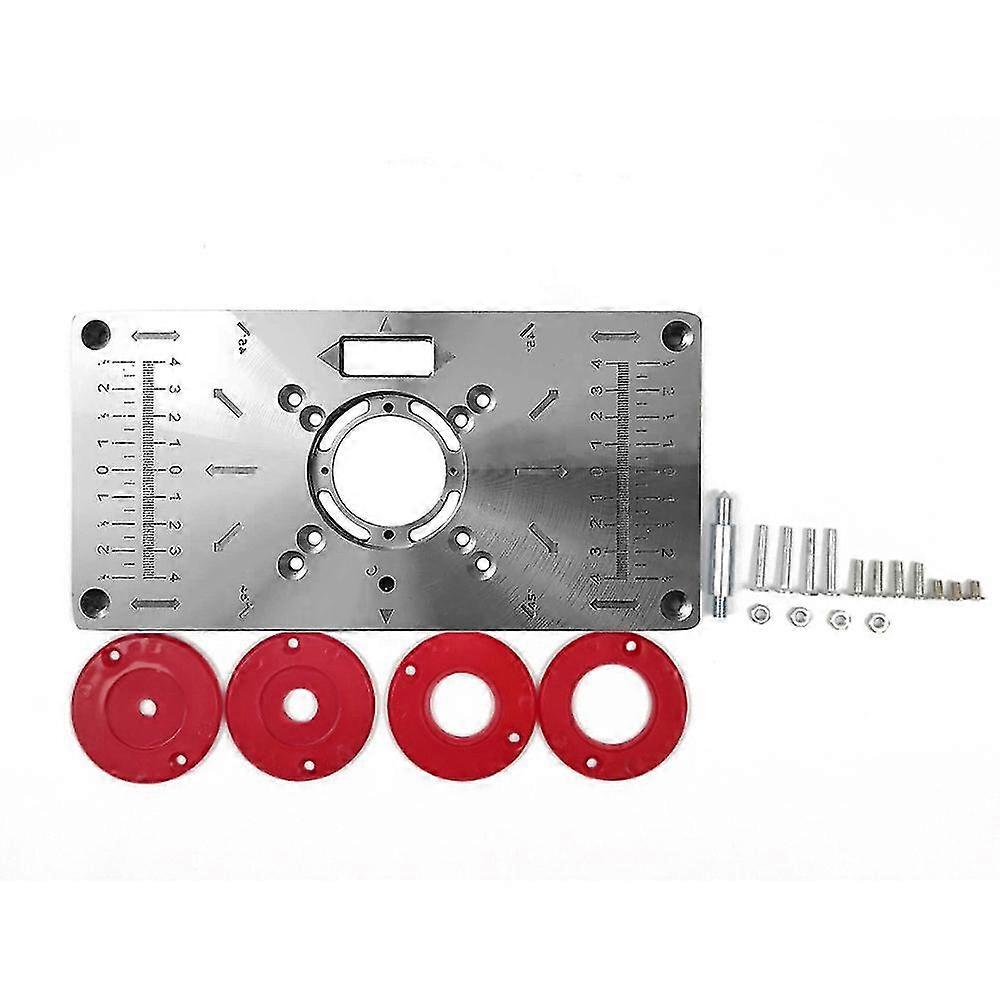 Lilaris Multifunctional Router Table Insert Plate, Woodworking With 4 Abs Insert Rings And Installation Screws For Woodworking And Carving Repairred