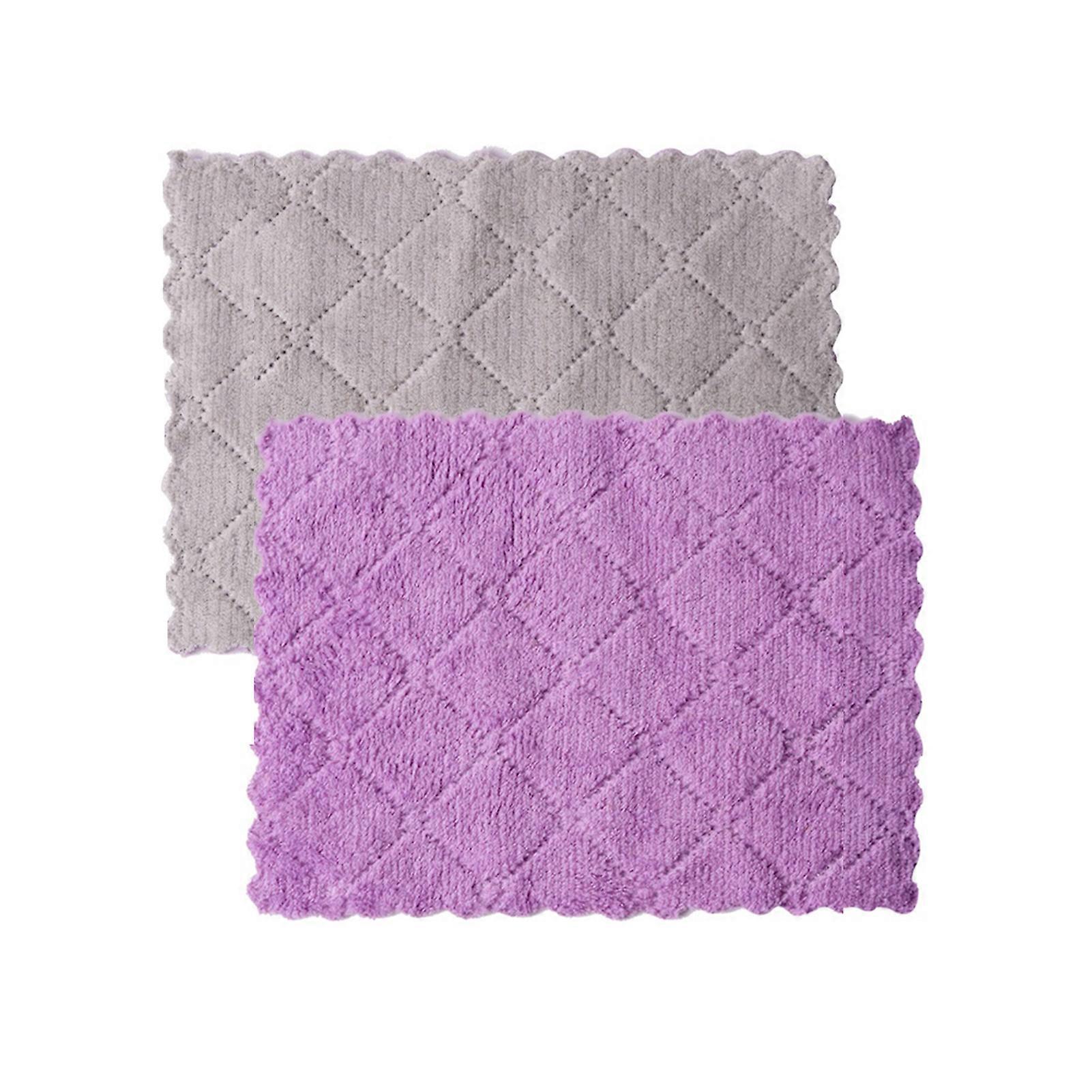 2pcs Thickened Cleaning Cloths Microfiber Soft Touch Reusable Cleaning Towel for Kitchen Household Clean