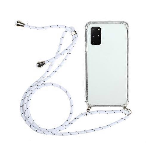 For Samsung Galaxy Note20 Four-Corner Anti-Fall Transparent TPU Protective Case with Lanyard
