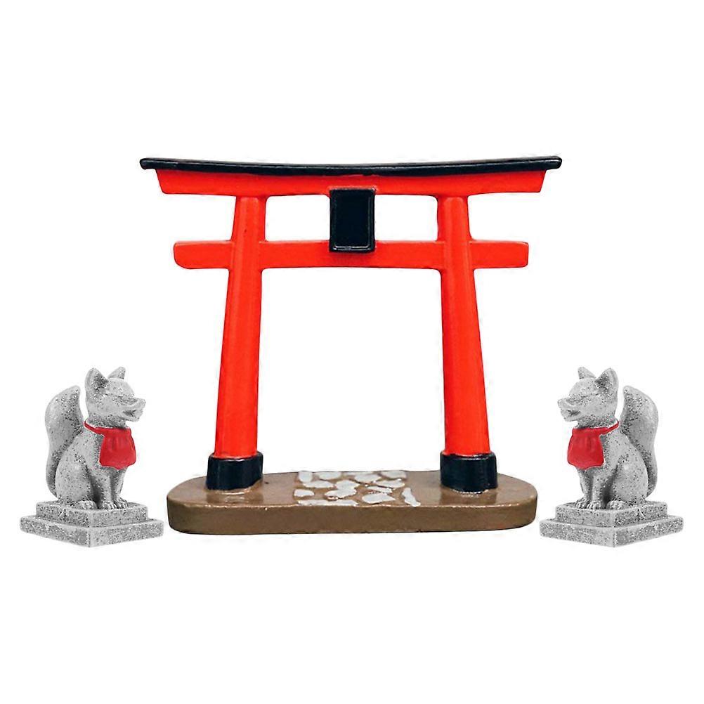 1 Set Simulated Torii and Animal Decor Fish Tank Ornament Fish Tank Torii Sculpture Decor