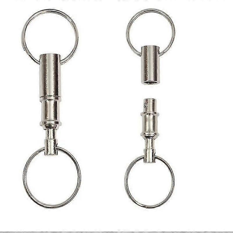 5pcs Quick Release Détachable Pull Apart Key Rings Keychains, double Spring Split Snap Separerate Chain Lock Holder Accessoire pratique