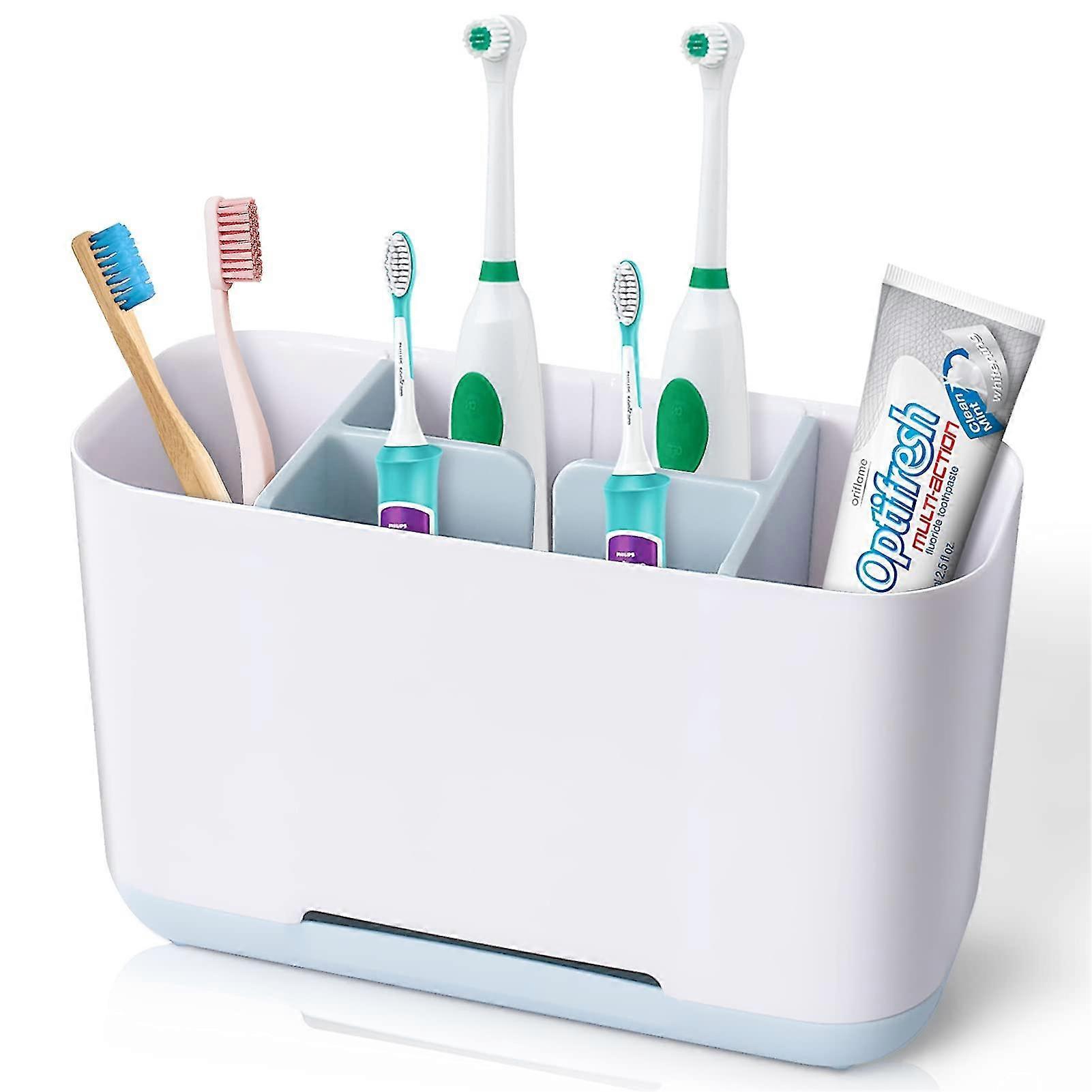 Toothbrush Holder-bathroom Electric Toothbrush Container, Adjustable Plastic Toothbrush Stand Blue