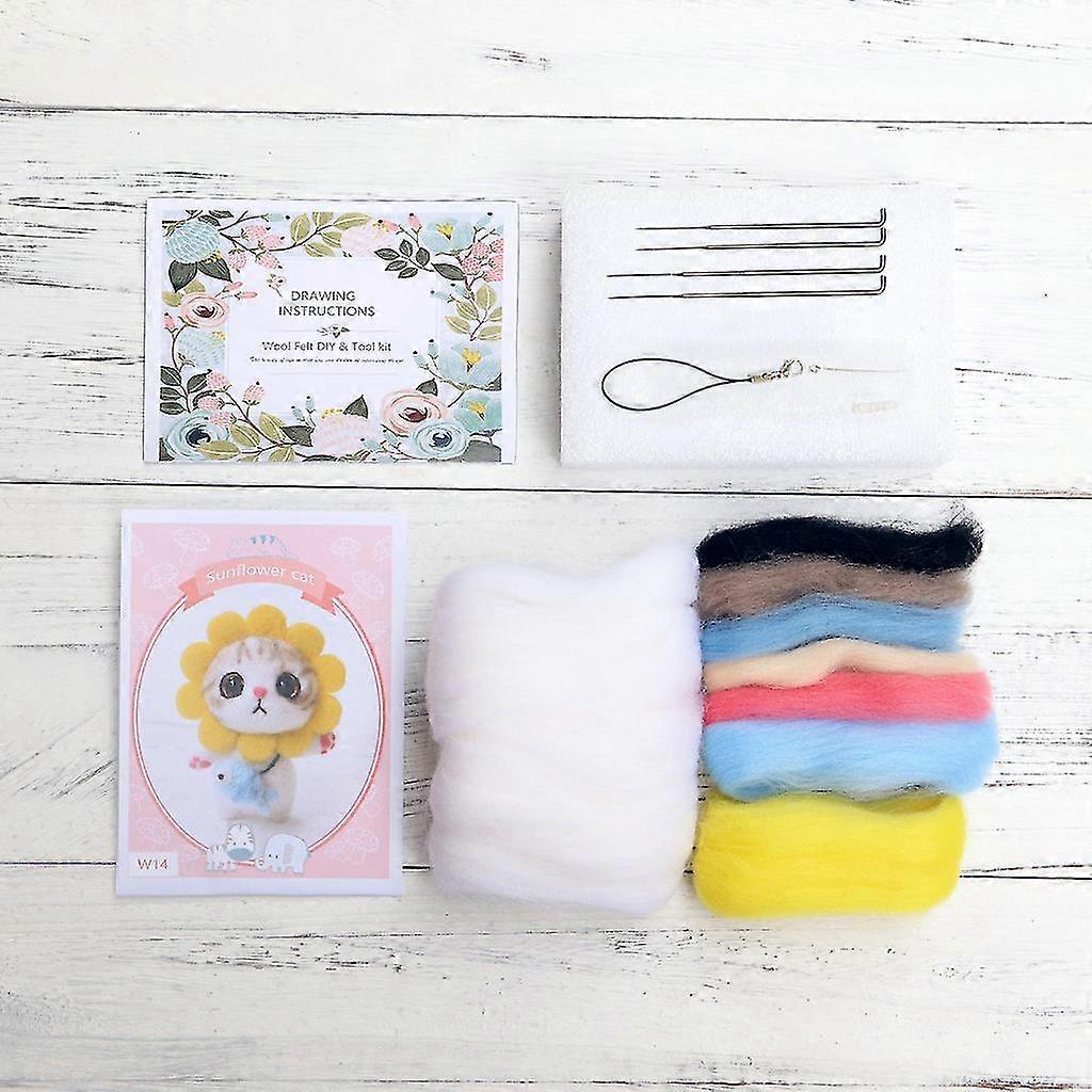 For Cat For Doll With Rabbit Wool Felt Craft Diy Non Finished Poked Set Handcraf