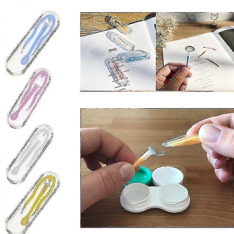 Portable Contact Lens Applicator Inserter Tool Kit Tweezers I Mint Remover Helper Case
