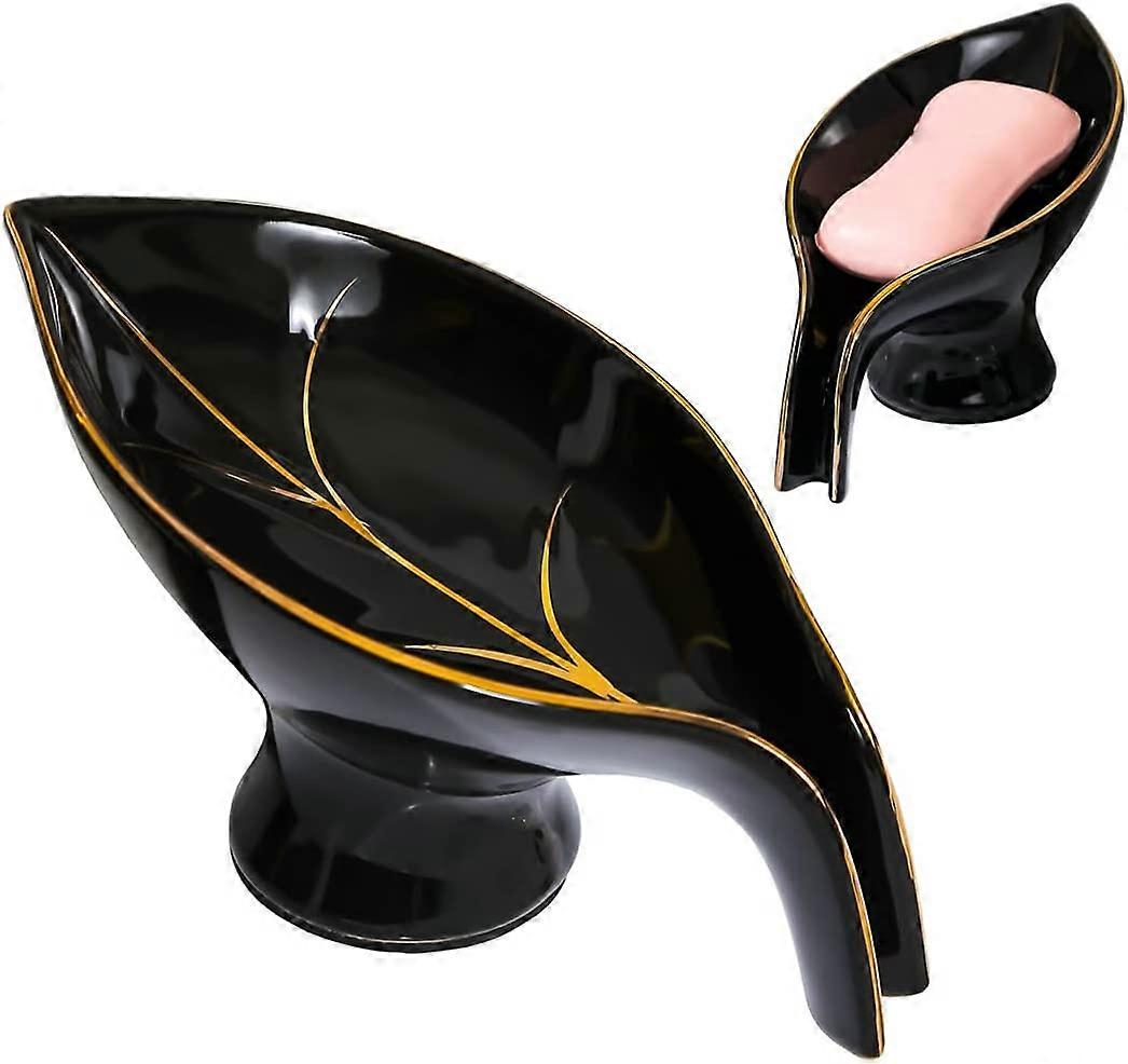 Automatic Drain Waterfall Soap Dish(Black)