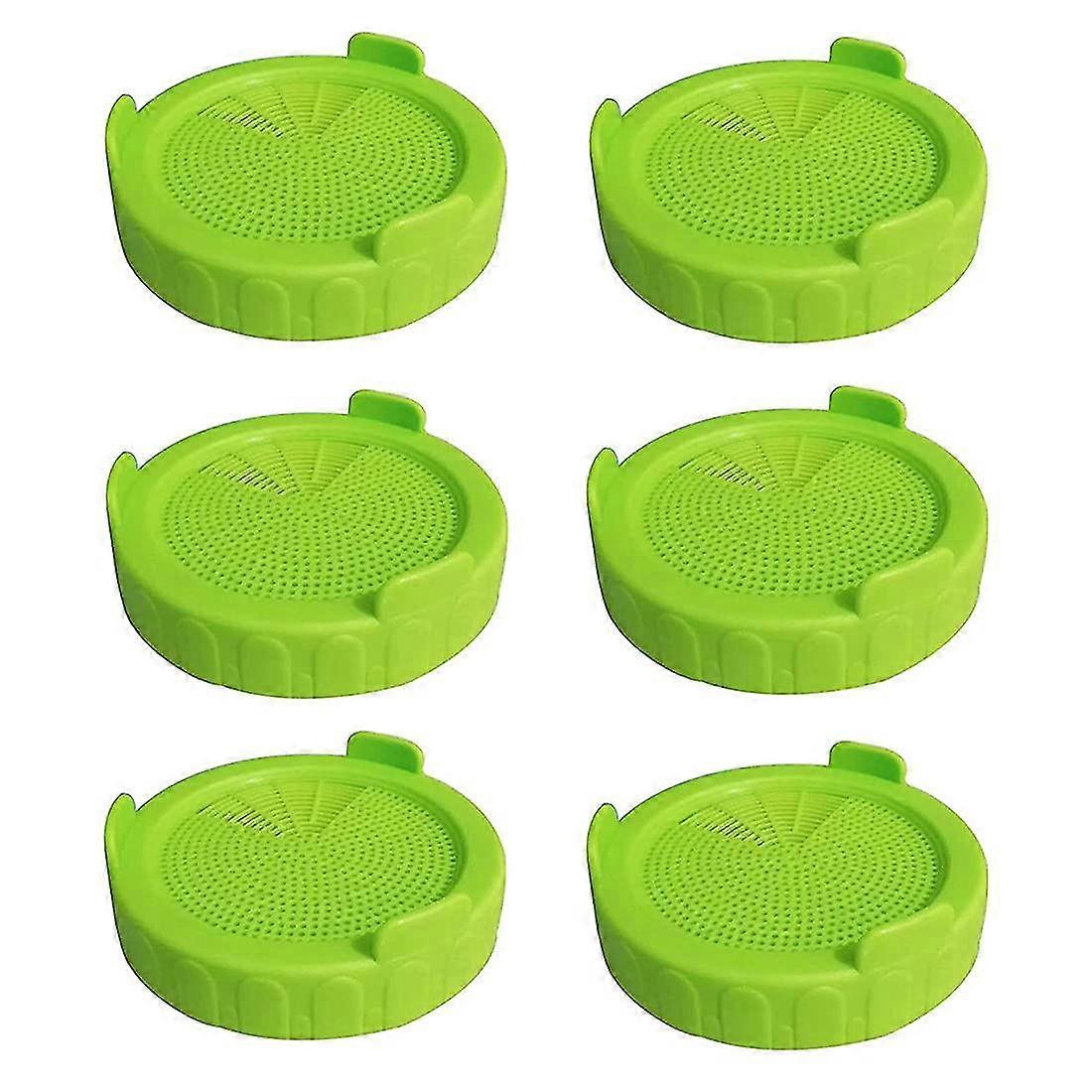 6 Pack Wide Mouth Mason Jars Filter Sprouting Jar Strainer Lid Canning Jars Lids
