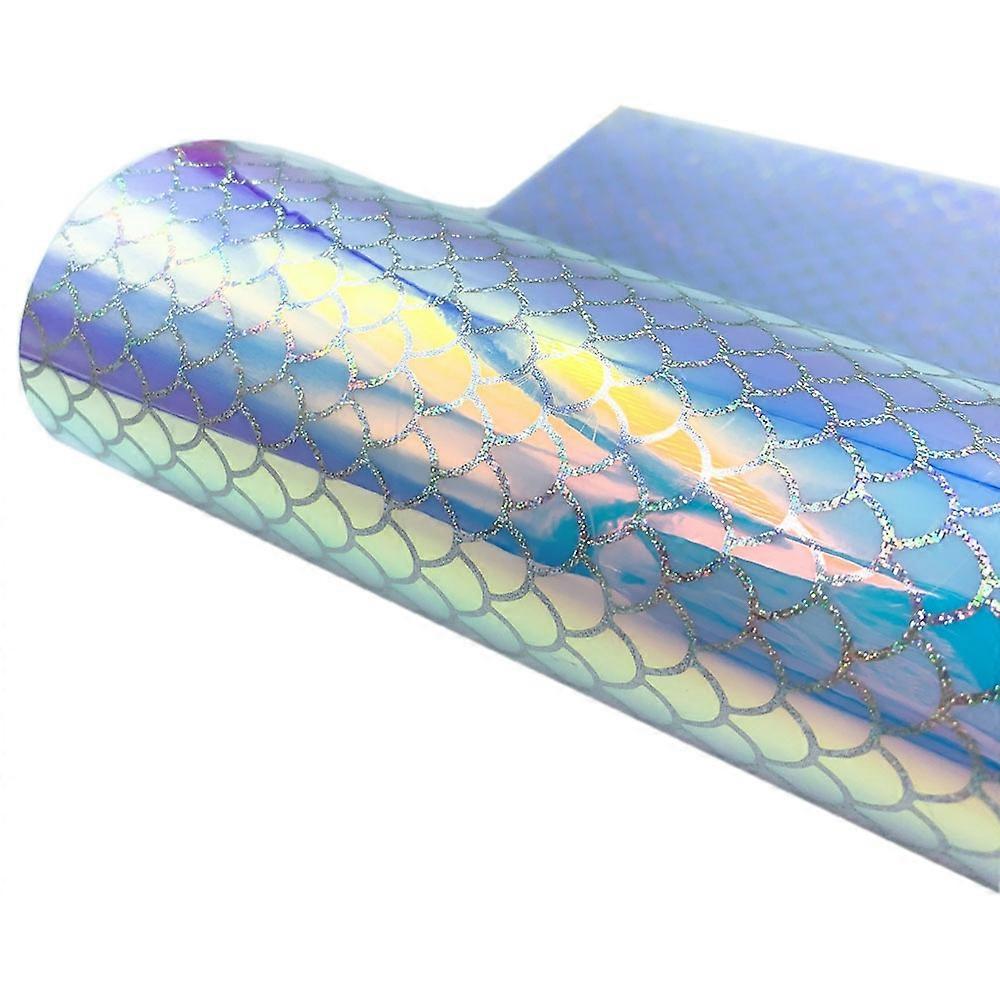 Gradient Self Adhesive Vinyl Blue Fish Scale 30.5cm x 100cm