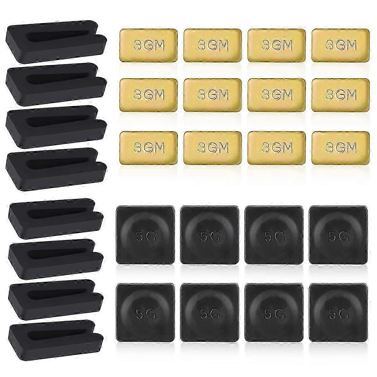 8 مجموعات طقم موازنة شفرة مروحة السقف بما في ذلك وزن الذهب 3G المعدني ذاتي اللصق ، وزن معدني ذاتي اللصق أسود 5G