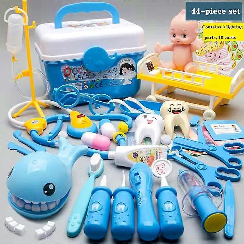 مجموعة طبيب للأطفال التظاهر لعب البنات ألعاب لعب الأدوار ملحق المستشفى طقم طبي ممرضة أدوات حقيبة ألعاب هدايا الأطفال