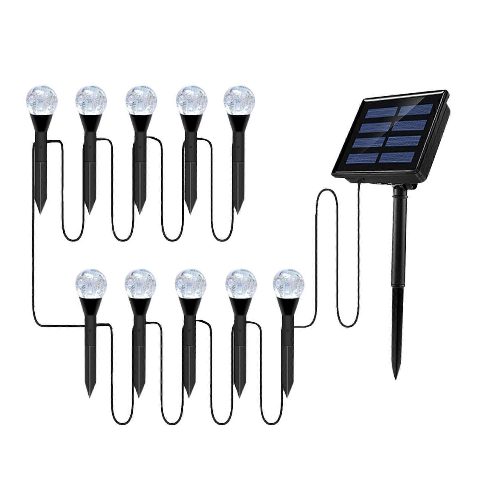 1 Drag 10 LED Solar Lamp Solar Garden Lights Warm Lamp RGB Color Changing Lamp For Lawn/Yard/Walkway/Patio Decor
