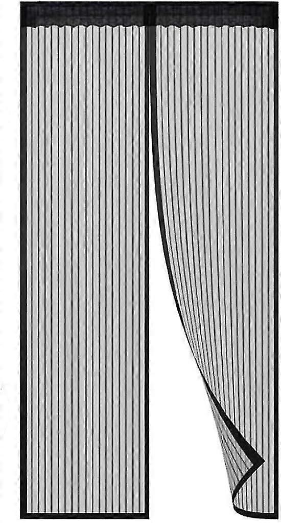 90 x 210CM Magnetic Door Screen Fly Insect Screen Mesh Door Curtain Top-to-Bottom Seal Shuts Automatically(Black)