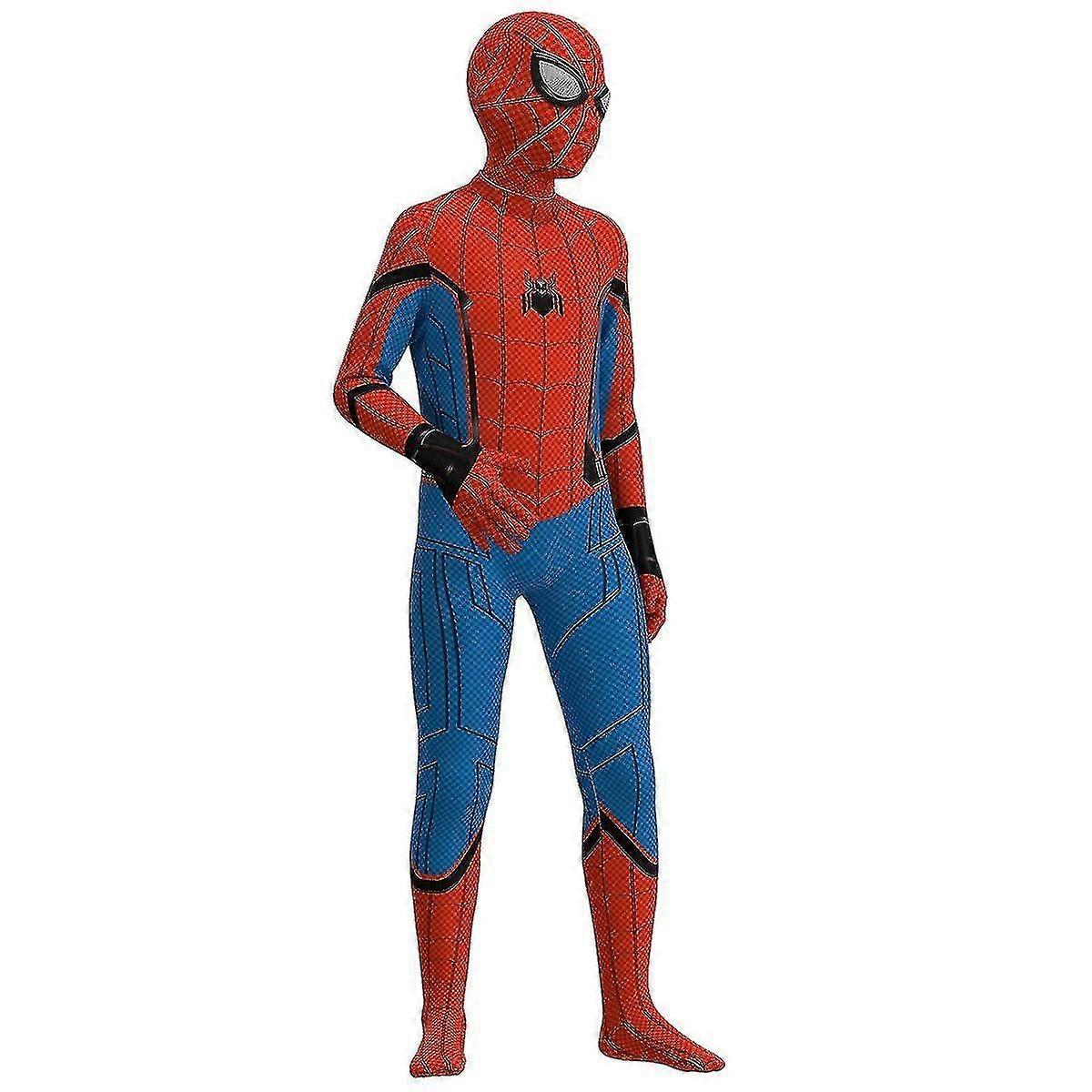 Spider-man Suit Cosplay Costume Party Jumpsuit Fitted Kids Clothes Spiderman Face Paint-e