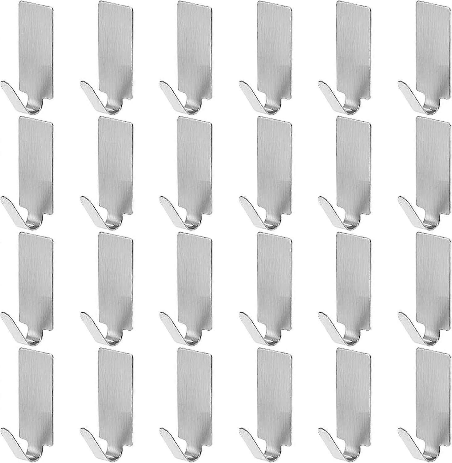 PWHJ 24pc Adhesive Hook Stainless Steel Hook