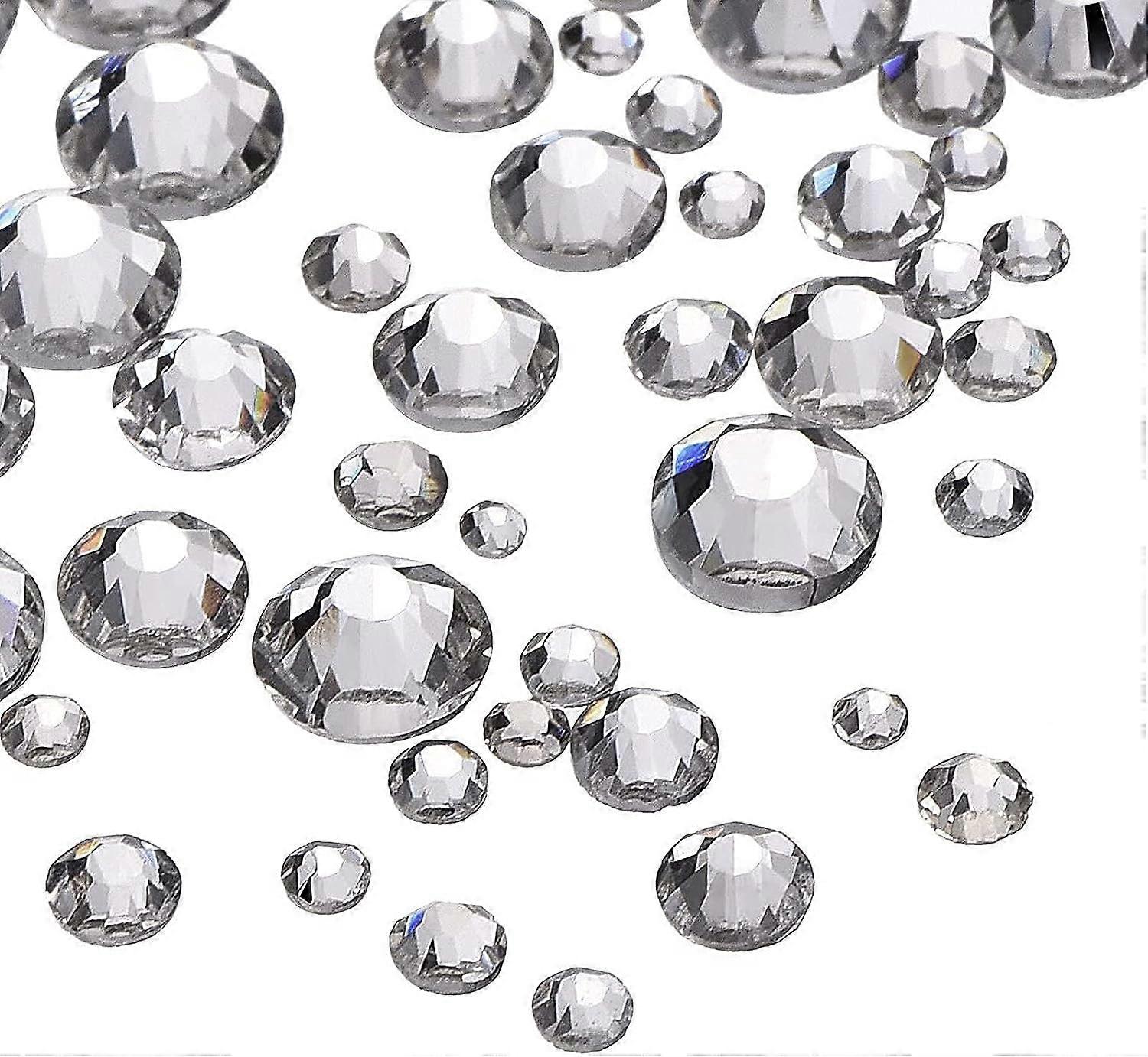 Clear Flat Back Rhinestones - 1000 Pieces, 5 Sizes