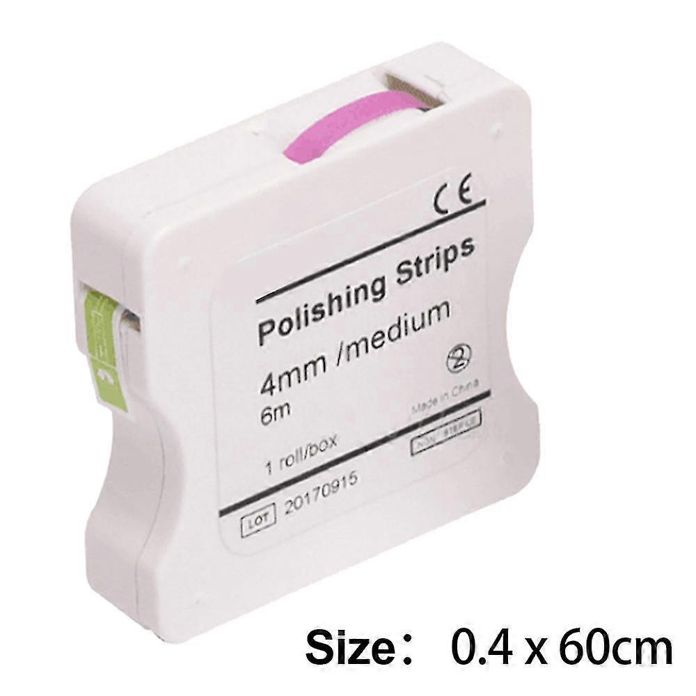 1 لفة / صندوق شرائط تلميع الأسنان لفة تلميع قطاع 4 مم شرائط جلخ وتشطيب الأسنان ، وردي