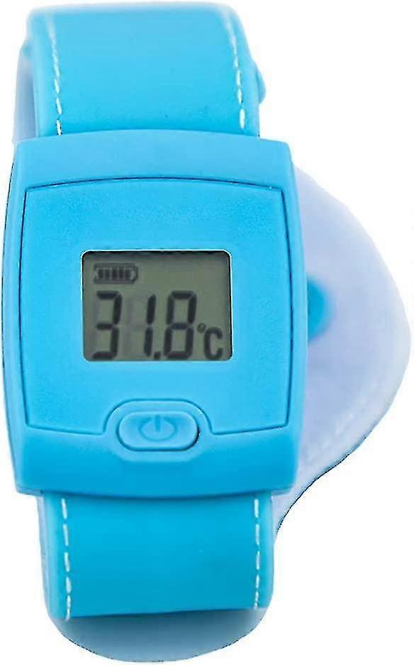 Lcd Bluetooth Kids Thermometer,bluetooth Body Temperature Monitoring Wristband Blue