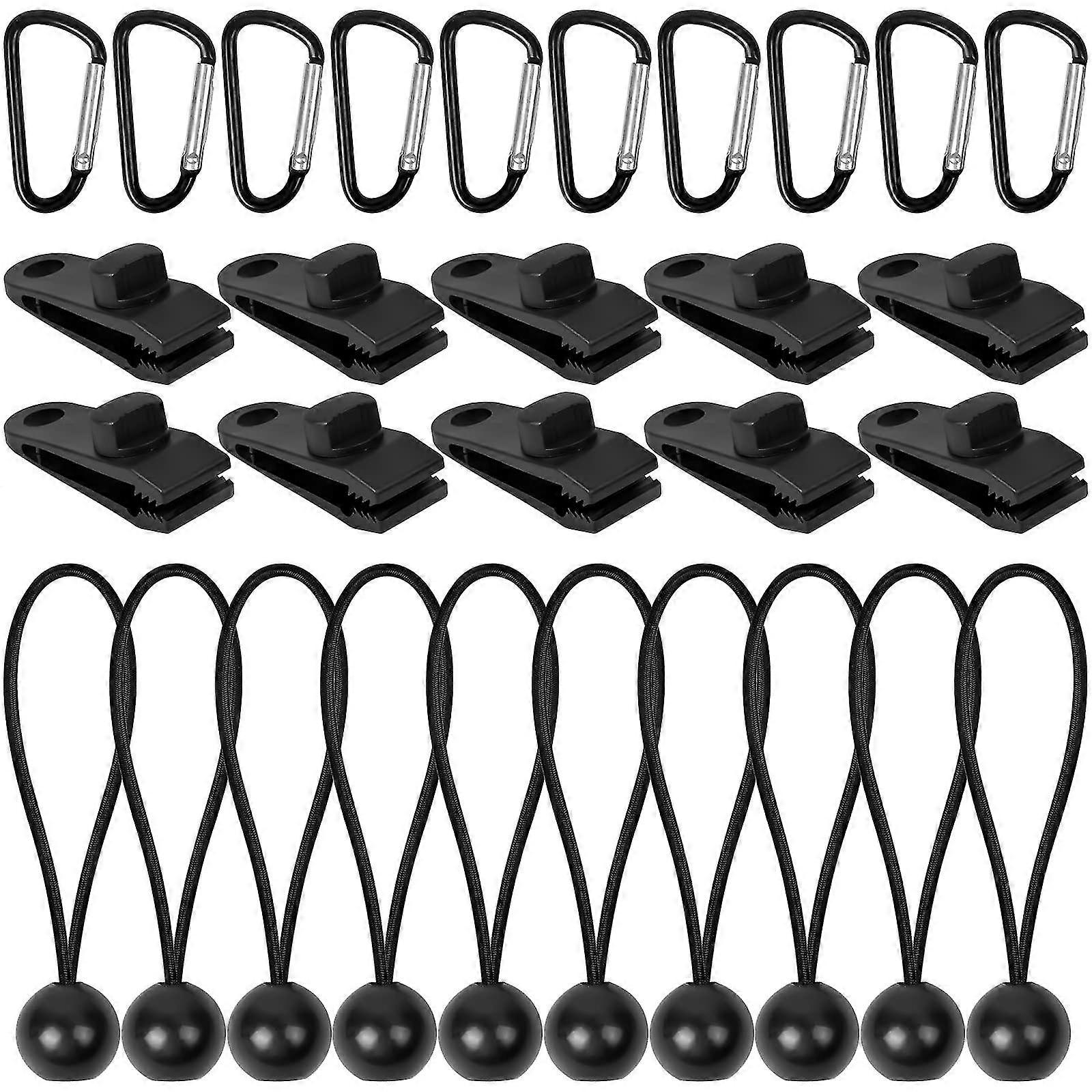 10 Pieces Black Tarp Clips Tarp Clamps Reusable Heavy Duty Tent Clip Clamp Pool Tarp Elastic Tarp Trailer Accessory For Camping Tarps Caravan Garden S