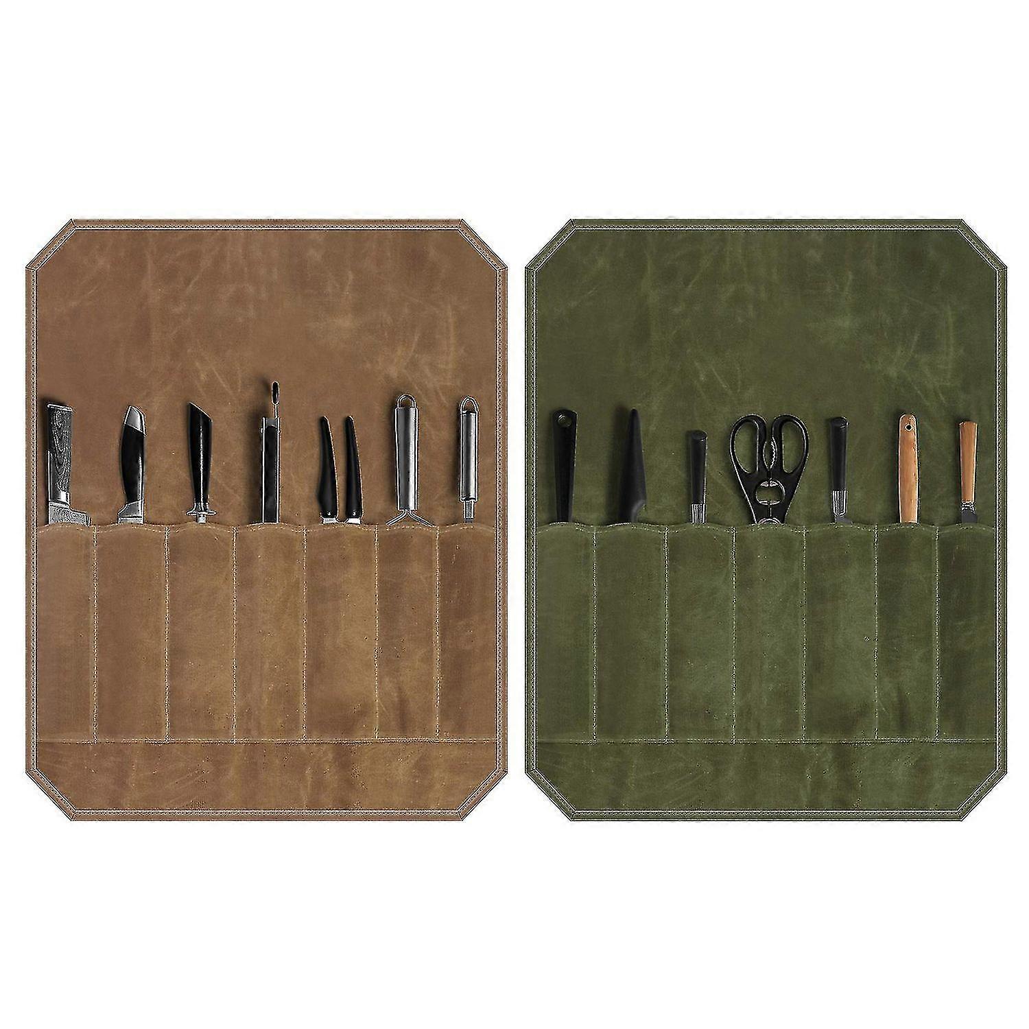 Chef Knife Bag Roll Waterproof Foldable Kitchen Culinary Storage Tool Protection Fg