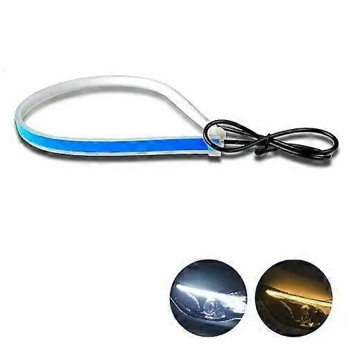 20pcs 10sets LED DRL Auto Tagfahrbahn Flexibel Wasserdicht Streifen Auto Scheinwerfer Weiß Blinker Gelb Brems Flow Lights