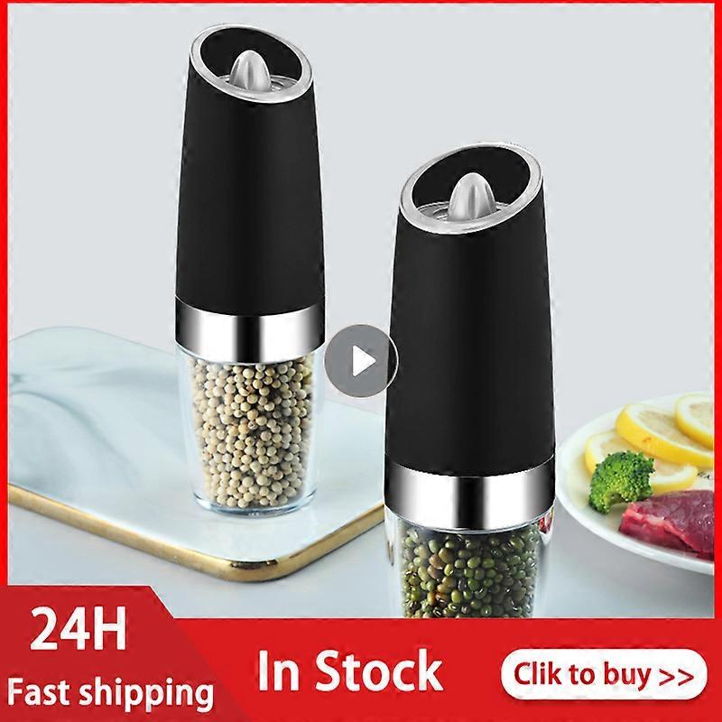 Automatic Salt And Pepper Grinder With LED Light Set Gravity Adjustable Ceramic Electric Pepper Shaker Spice Mill Kitchen Tools