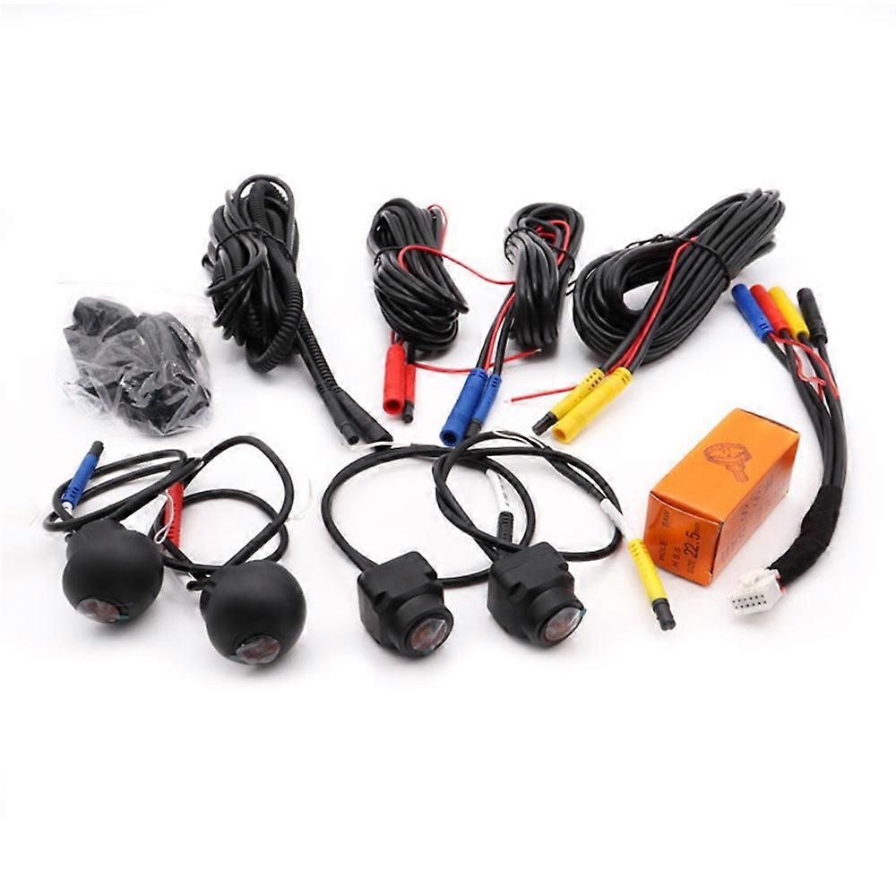 360 Car Camera Panoramic Surround View 1080P AHD Right+Left+Front+ Rear View Camera System for Android Auto Radio Night Vision