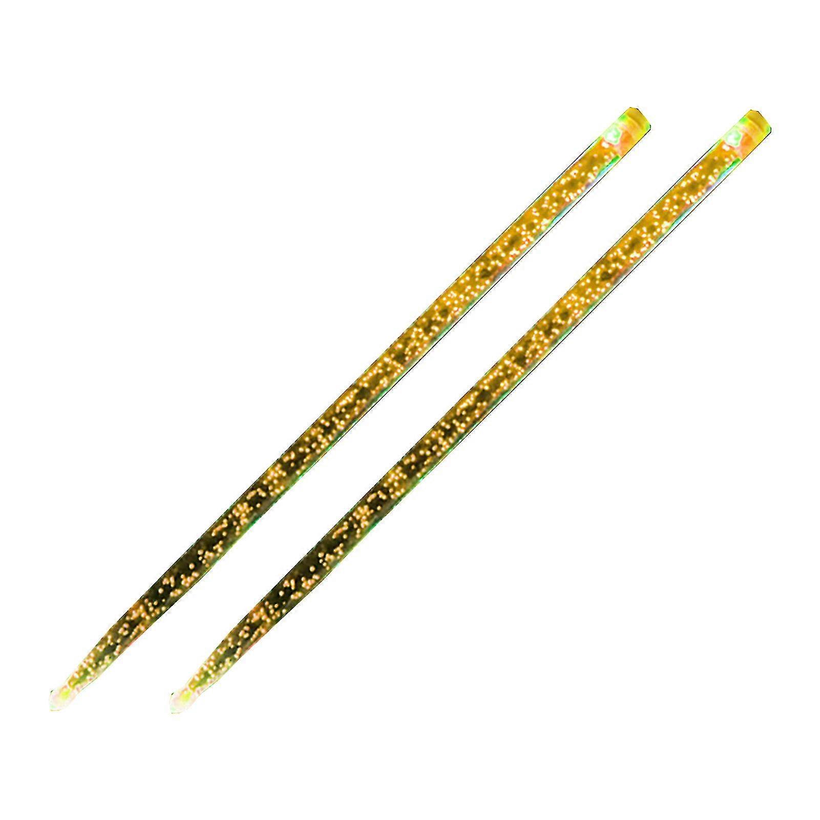 1 Pair Drum Sticks Luminous Teardrop-shaped Head Acrylic Environmental Protection Drumstick For SchoolYellow