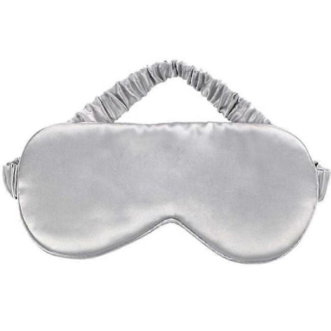 Silk Sleeping Mask Eye Mask Night Mask Blindfold Pure Skin-Friendly Mulberry Silk Sleeping Glasses for Men and Women at Home and Travel (Silver Grey)