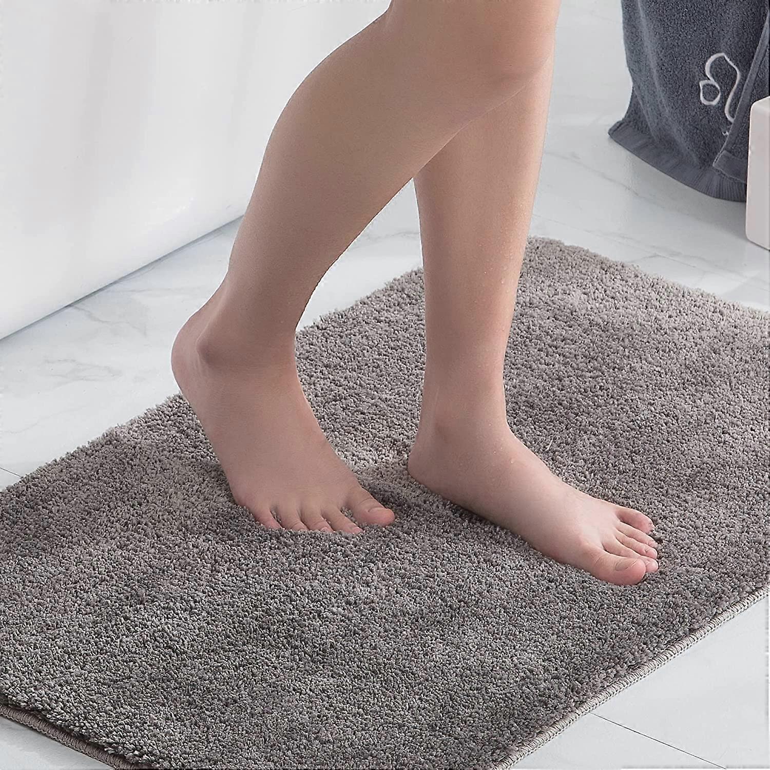Anti-slip absorberende bademåtte badeværelsesmåtteBath Machine vaskbar blød mikrofiber brusemåtte (grå, 60x90cm)