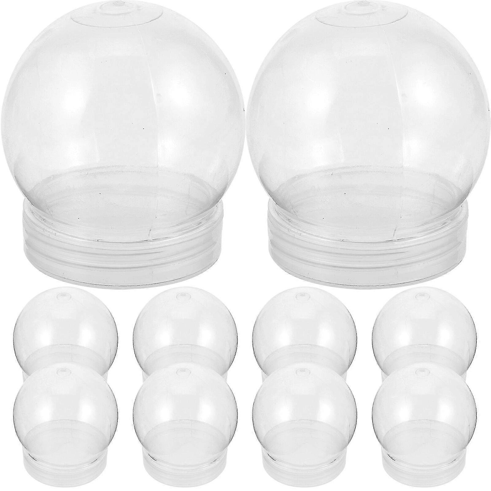 10pcs Clear Water Globes With Screw Off Cap Empty Snow Globe Making Props