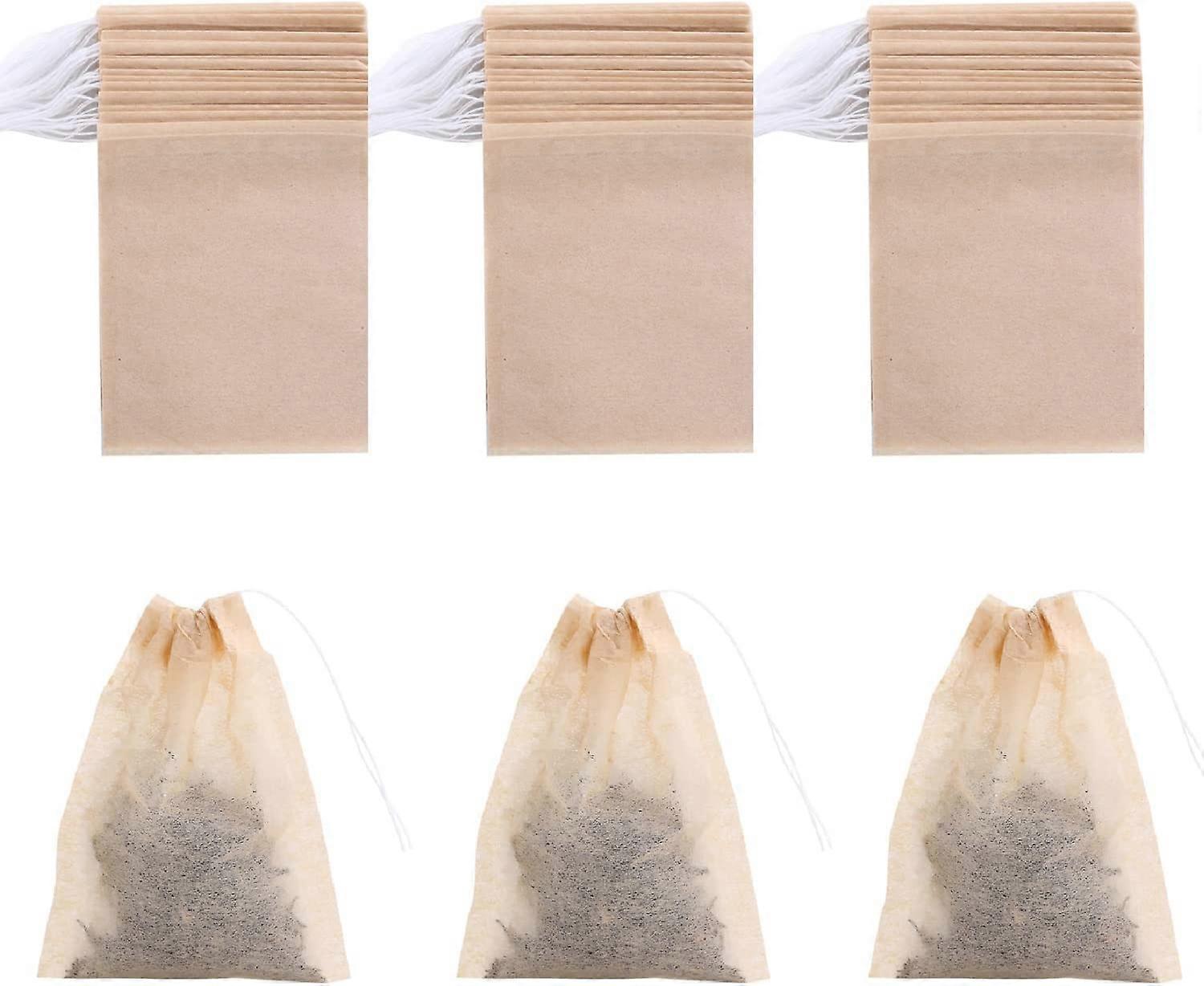 400 Pack Disposable Drawstring Tea Filter Bags Safe & Natural Unbleached Paper
