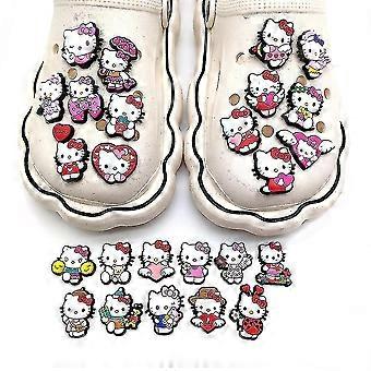 25 Pcs Hello Kitty Series Chaussures mignonnes Breloques Pour Crocs Clog Sandales Décoration Accessoires Cadeaux [hy]-zzy