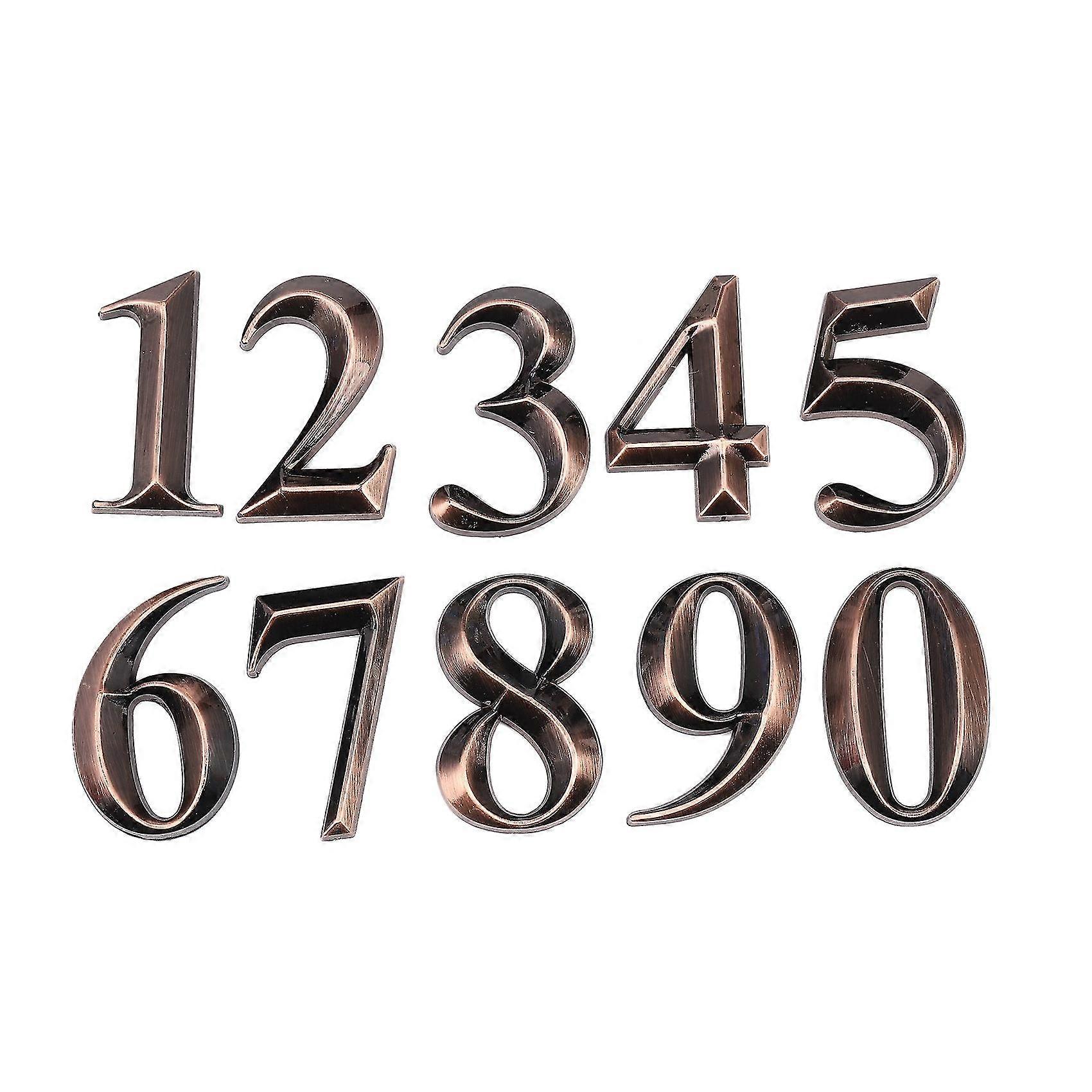 10pc Gate Digits 0 To 9 Number Tag Numeral Door Plaque House Drawer Sign Plating Hotel Home Sticker