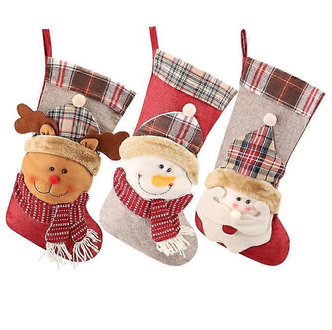 3 pcs Large Christmas Stockings 46cm*27cm