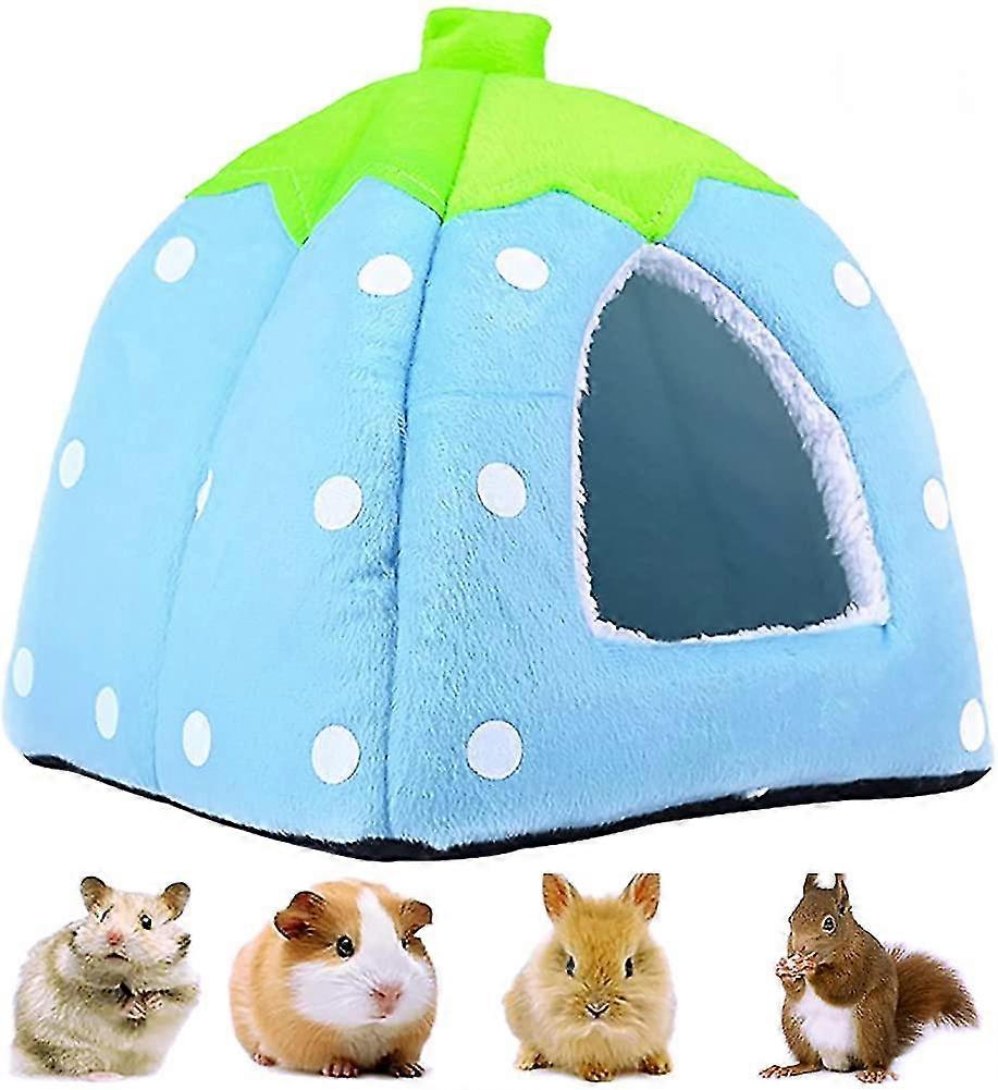 Small Pet Winter House. Multi-function Strawberry Warm Nest Bed. Non-slip