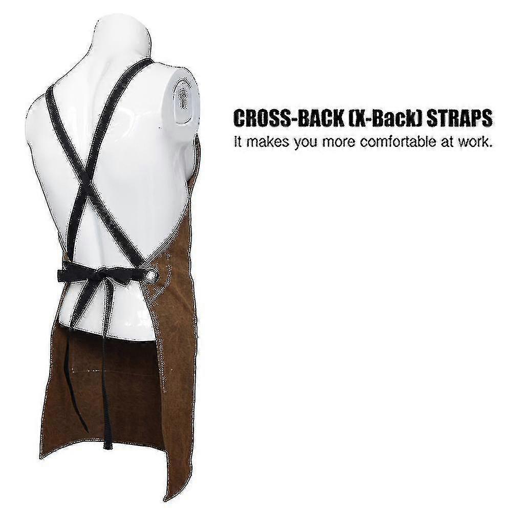 24"x37" Leather Workshop Apron With Heat-resistant And Flame-retardant